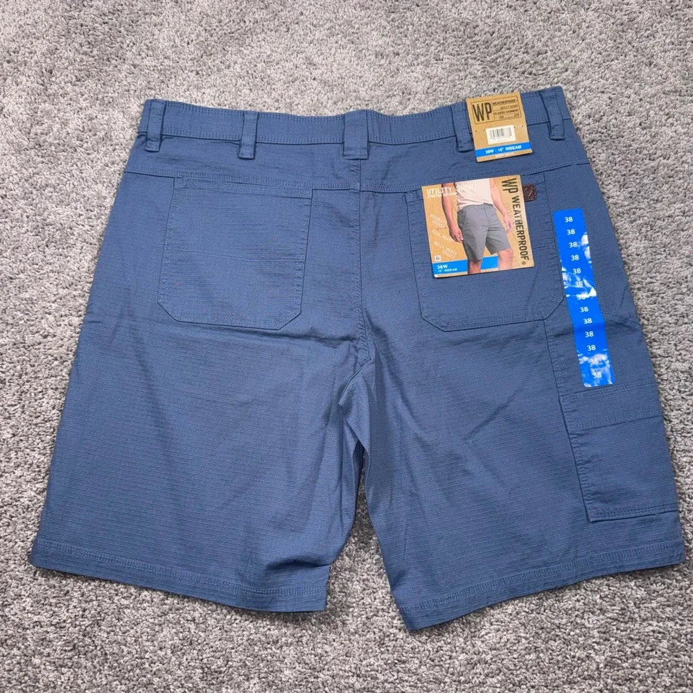 Weatherproof Utility Short Mens Stretch Rip-Stop Blue 38 NEW